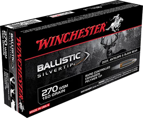 Ballistic Silvertip Rapid Controlled Expansion 150 gr 270 WSM Rifle Ammo - 20 Round Box 