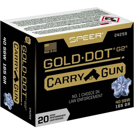 Gold Dot Carry Hollow Point 165 gr 40 S&W Handgun Ammo - 20 Round Box