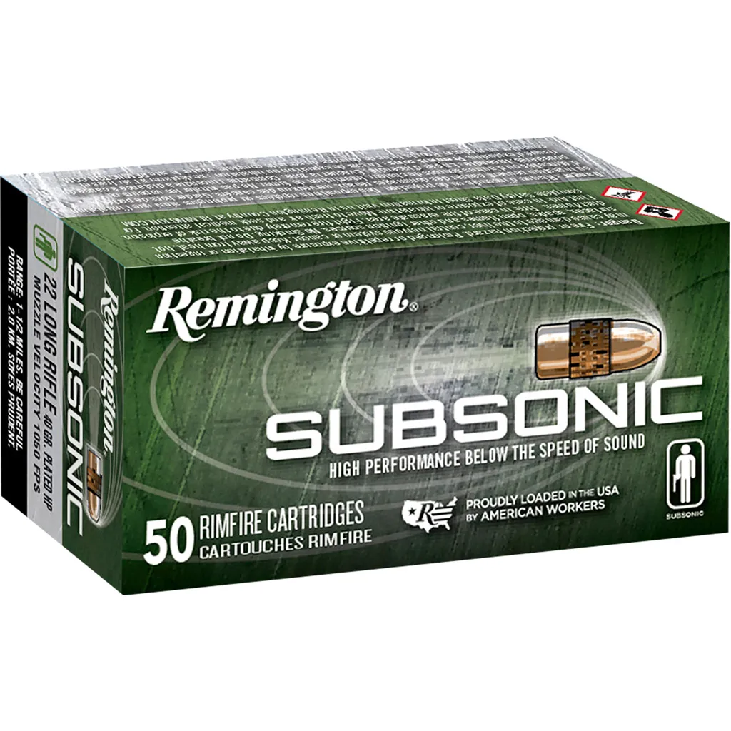 Subsonic Copper Plated Hollow Point 40 gr 22 Long Rifle Rimfire Ammo - 50 Round Box