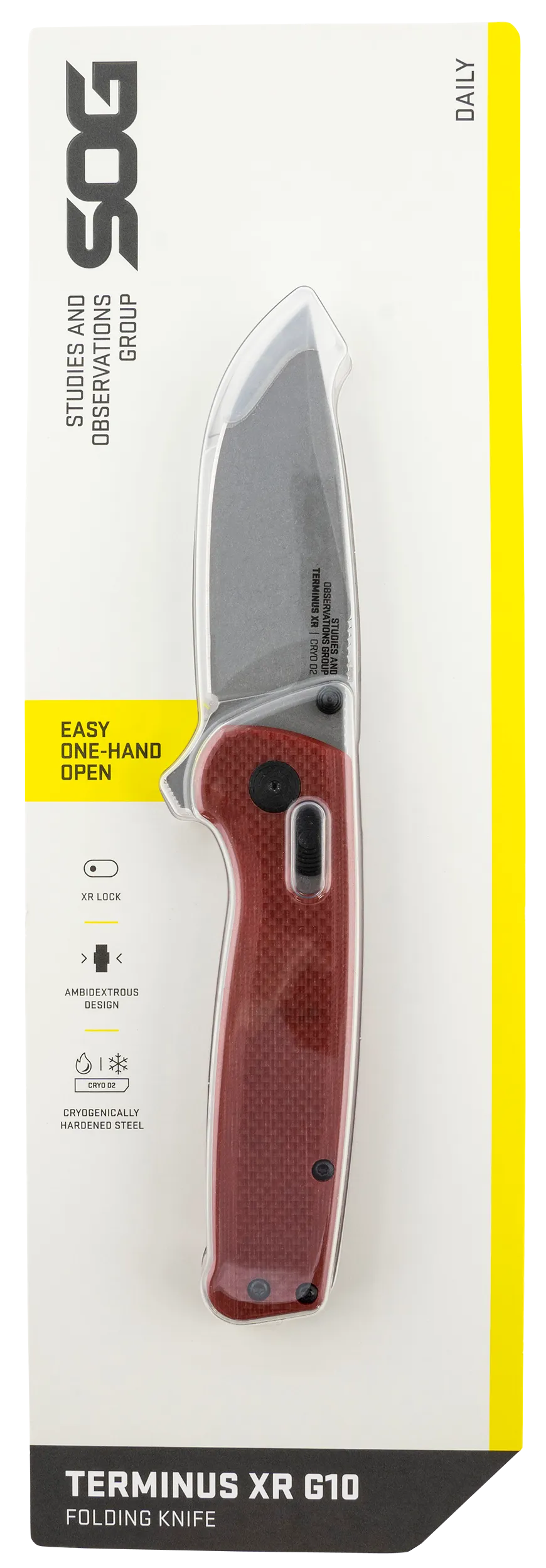 Terminus XR 2.95" Clip Point Folding Knife -Crimson