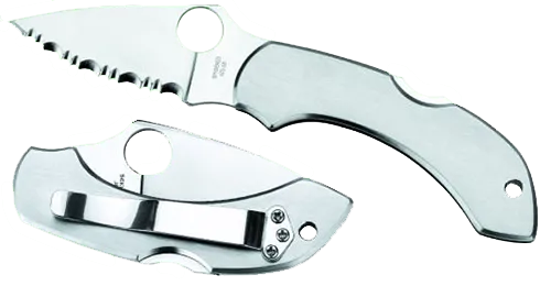 Dragonfly 2 2.31" Clip Point Serrated Folding Knife - Stainless
