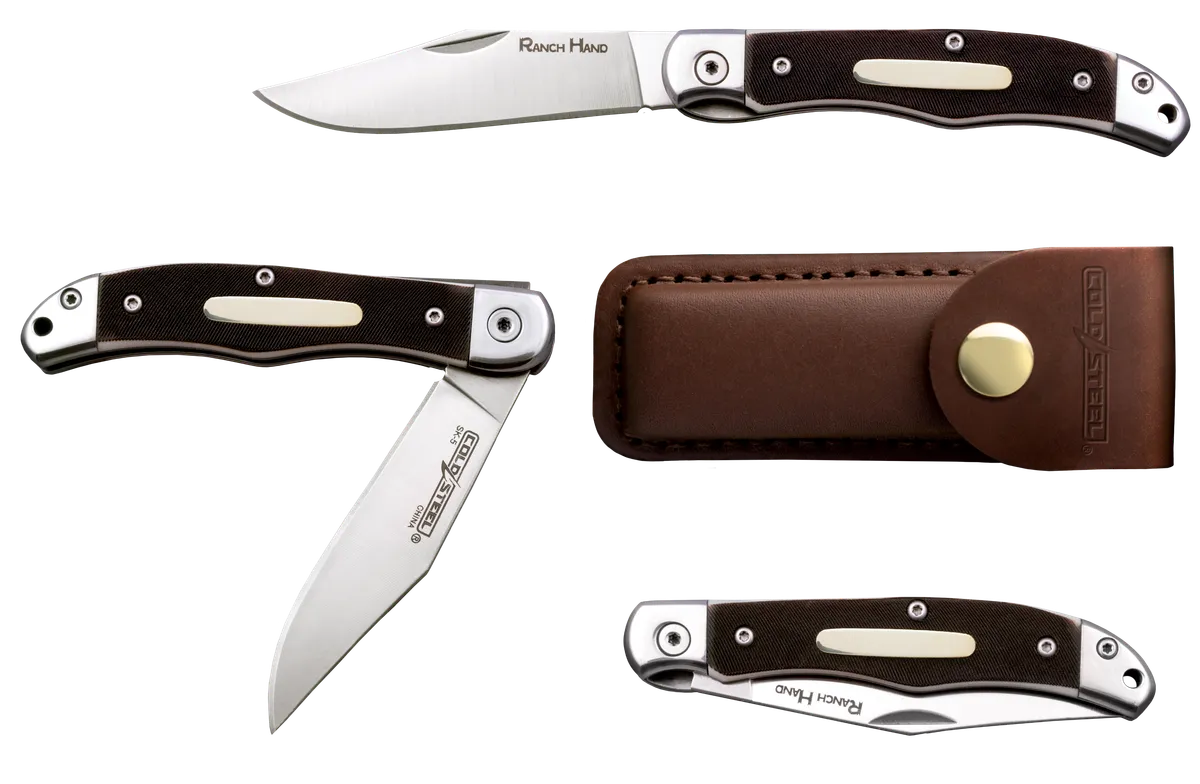 Ranch Hand 3" Folding Clip Point Plain Blade Knife