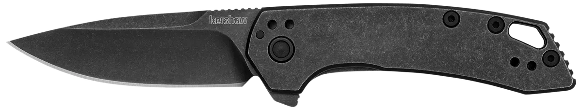 Radar 2.90" Folding Drop Point Plain Blade Knife - Black Oxide