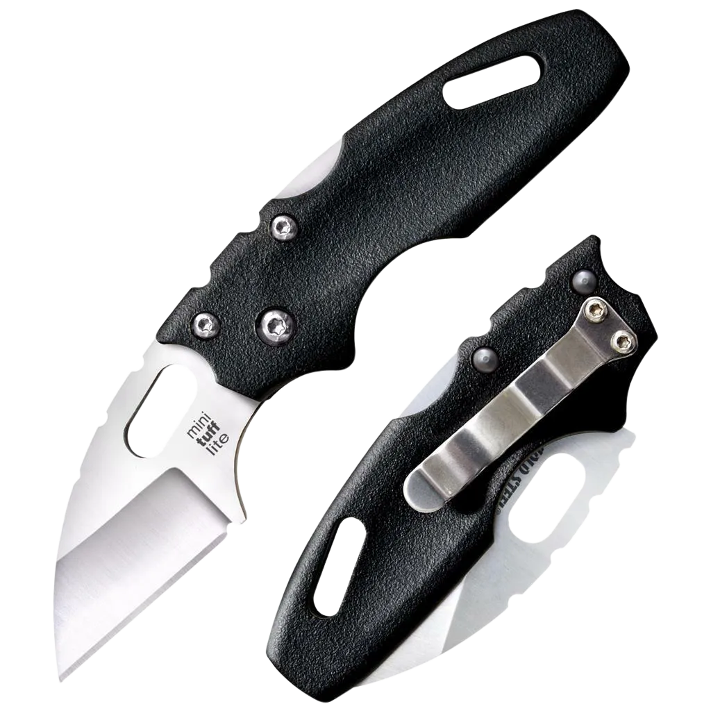 Tuff Lite Mini 2" Folding Sheepsfoot Plain Blade Knife - Black