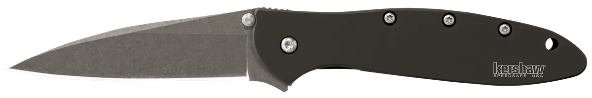 Leek 3" Folding Drop Point Plain Blade Knife - Aluminum