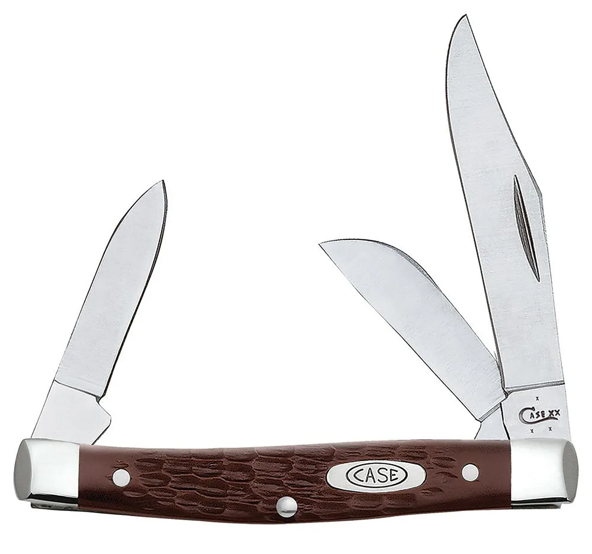 Stockman Medium 2.42"/1.58"/1.57" Clip/Sheepsfoot/Pen Plain Folding Knife - Brown