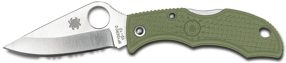 Ladybug 3 1.94" Clip Point Plain Blade Folding Knife - Green