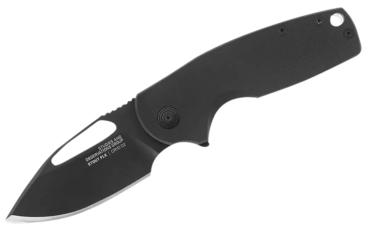 Stout FLK 2.62" Clip Point Folding Knife - Black