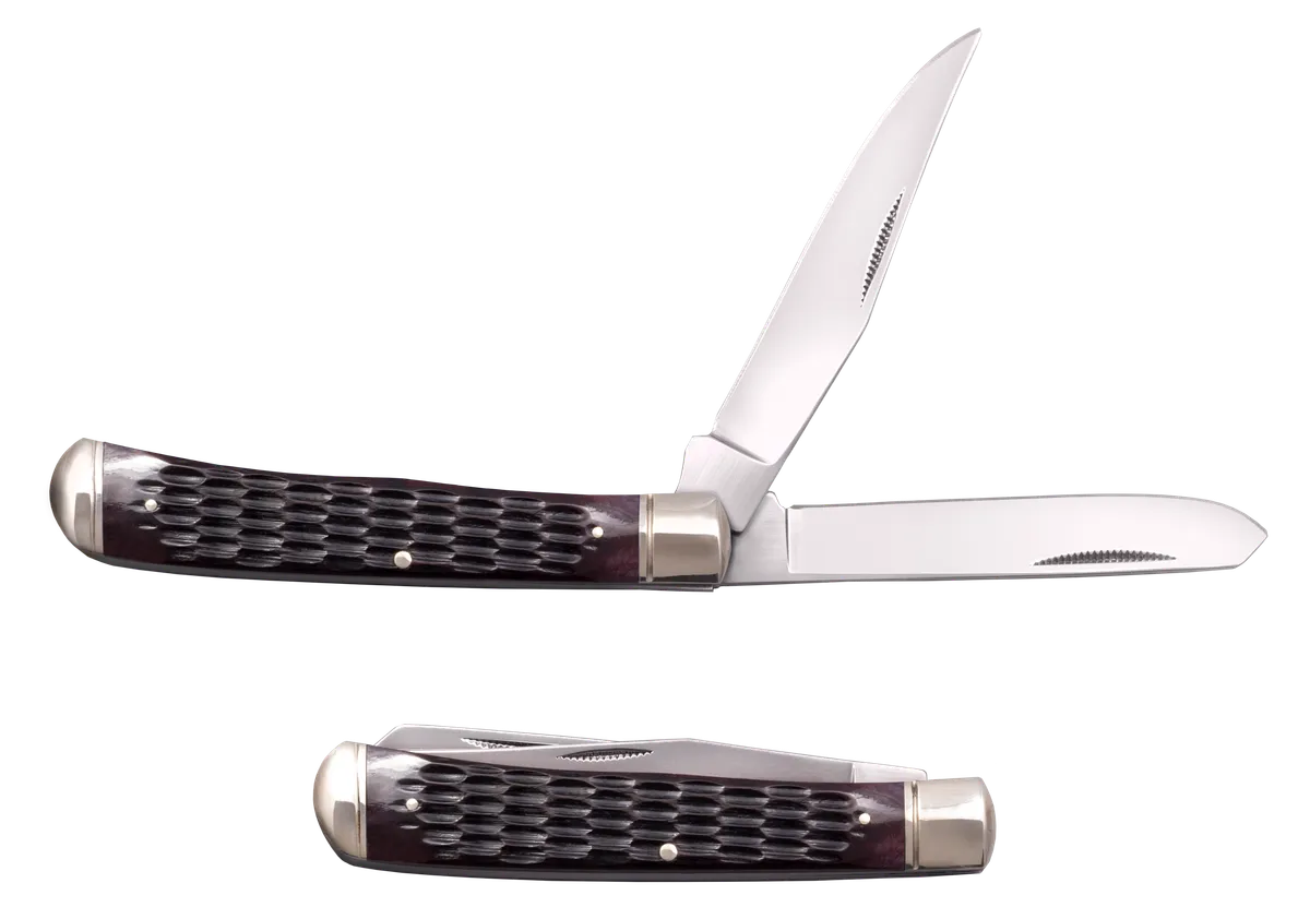 Trapper 3" Folding Clip/Spey Plain Blade Knife - Brown