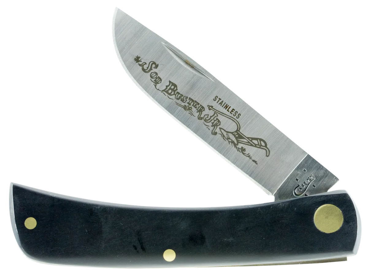 Sod Buster Jr. 2.80" Skinner Plain Folding Knife - Black