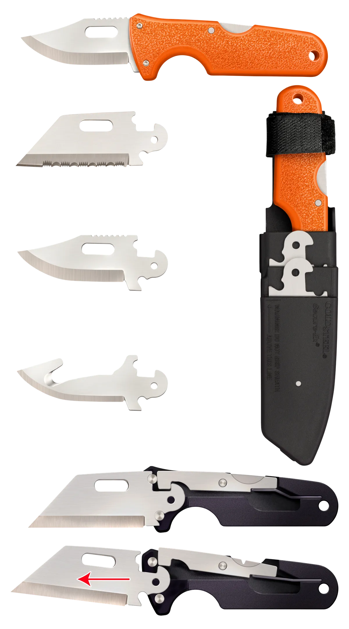 Click-N-Cut Hunter 2.50" Fixed Bowie/Gut Hook/Plain/Serrated Knife