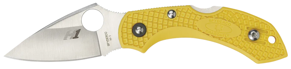 Dragonfly 2 Salt 2.25" Clip Point Serrated Folding Knife - Yellow