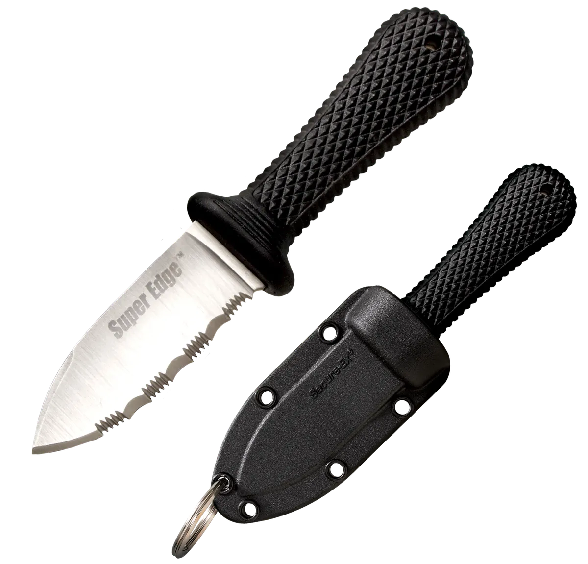 Super Edge 2" Fixed Part Serrated Spear Point Knife with Sheath