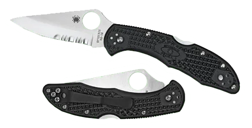 Delica 4 2.88" Drop Point Part Serrated Folding Knife