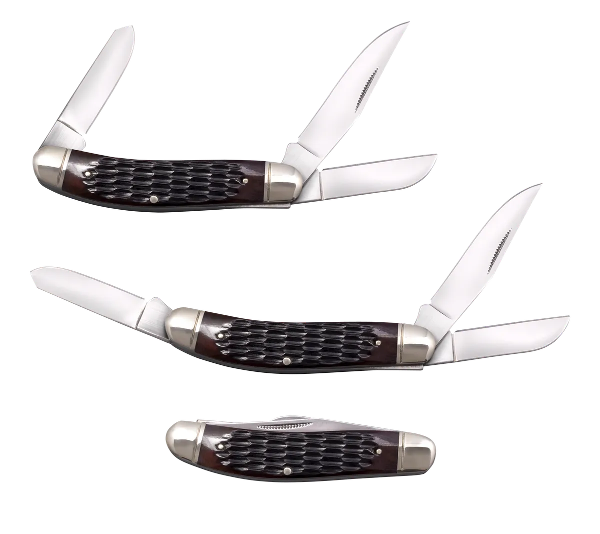 Gentleman's Stockman 2"/2.10"/2.50" 3 Blade Folding Knife - Brown