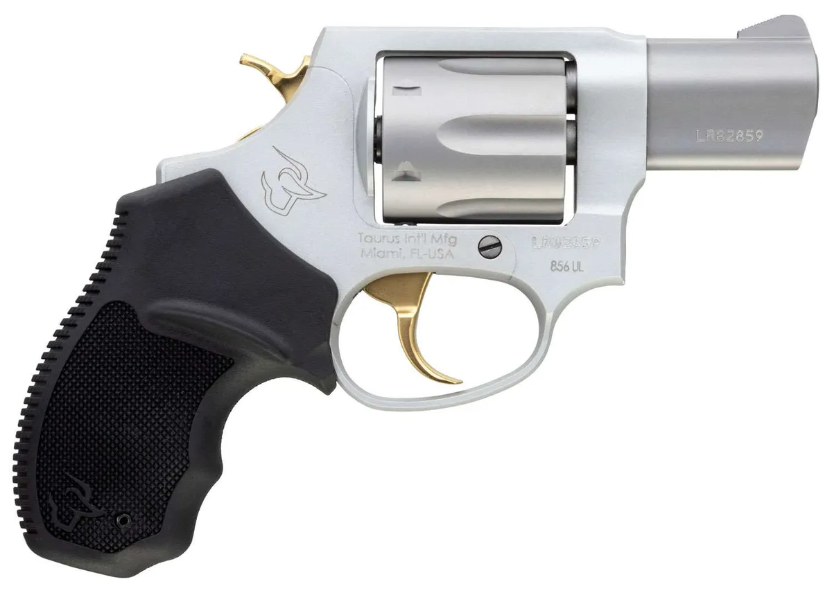 856 Ultra-Lite 2" 6 Round 38 Special Revolver - Stainless/Gold