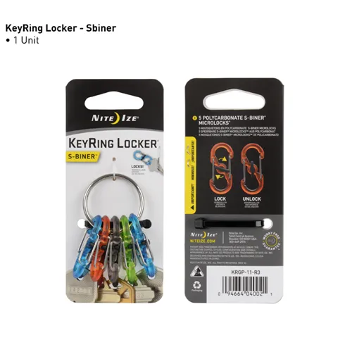 5-Piece S-Biner MicroLock KeyRing Locker - Assorted