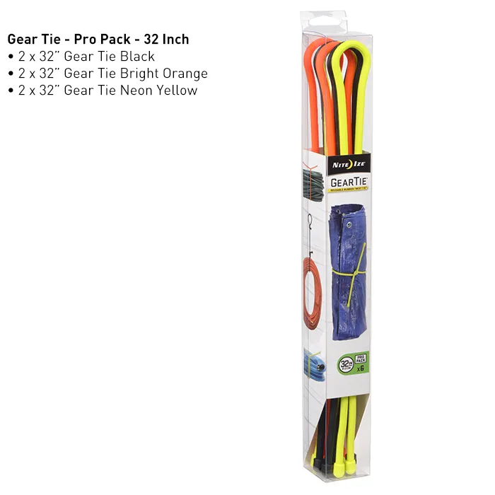 Gear Tie ProPack 6-Pack 32 Inch Rubber Twist Tie - Assorted