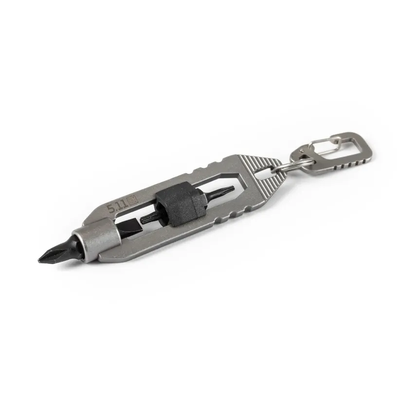 Edt Hex Compact Stainless Steel Keychain Multi-Tool - Tumbled Steel