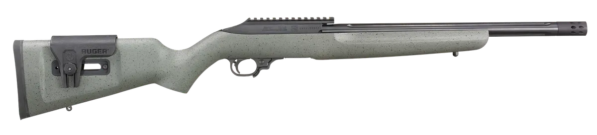 10/22 Competition 16.12" 10 Round 22 Long Rifle Semi Auto Rifle - Black/Gray Speckled - Left Hand