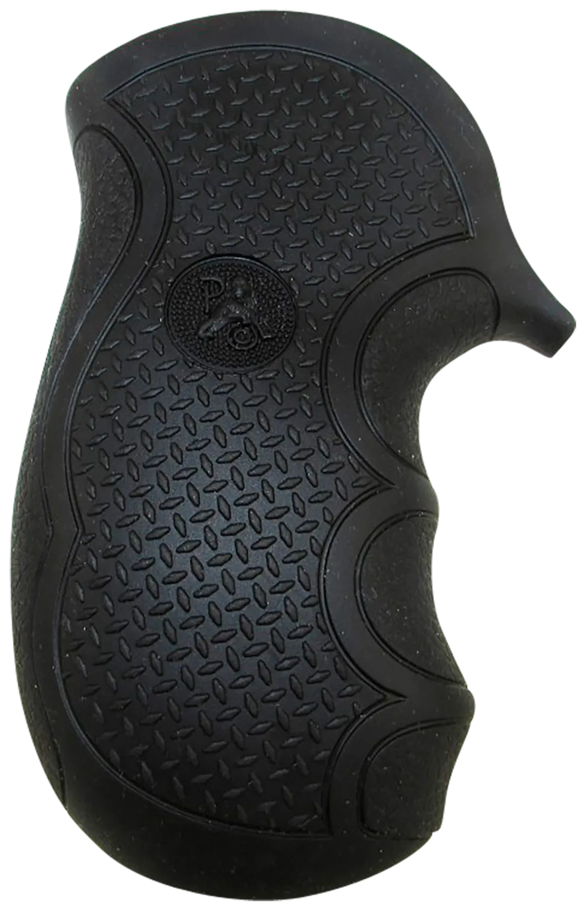 Diamond Pro Checkered Gun Grip with Finger Grooves for Ruger LCR - Black