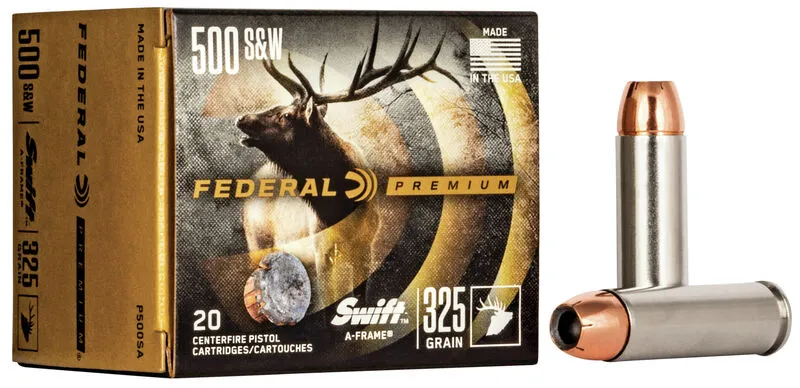 Premium Swift A Frame 325 gr 500 S&W Handgun Ammo - 20 Round Box
