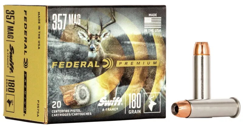 Premium Swift A Frame 180 gr 357 Magnum Handgun Ammo - 20 Round Box