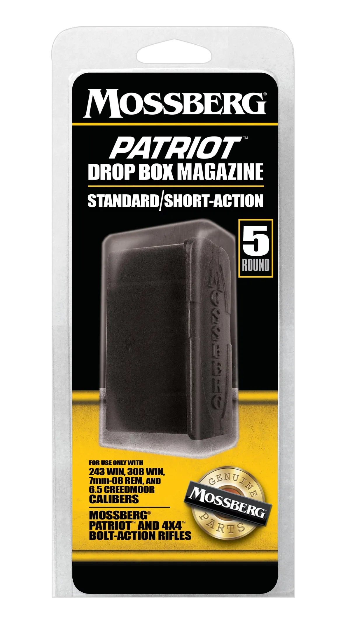Patriot/4x4 4 Round 22-250 Rem/243 Win/7mm-08 Drop Box Magazine - Black
