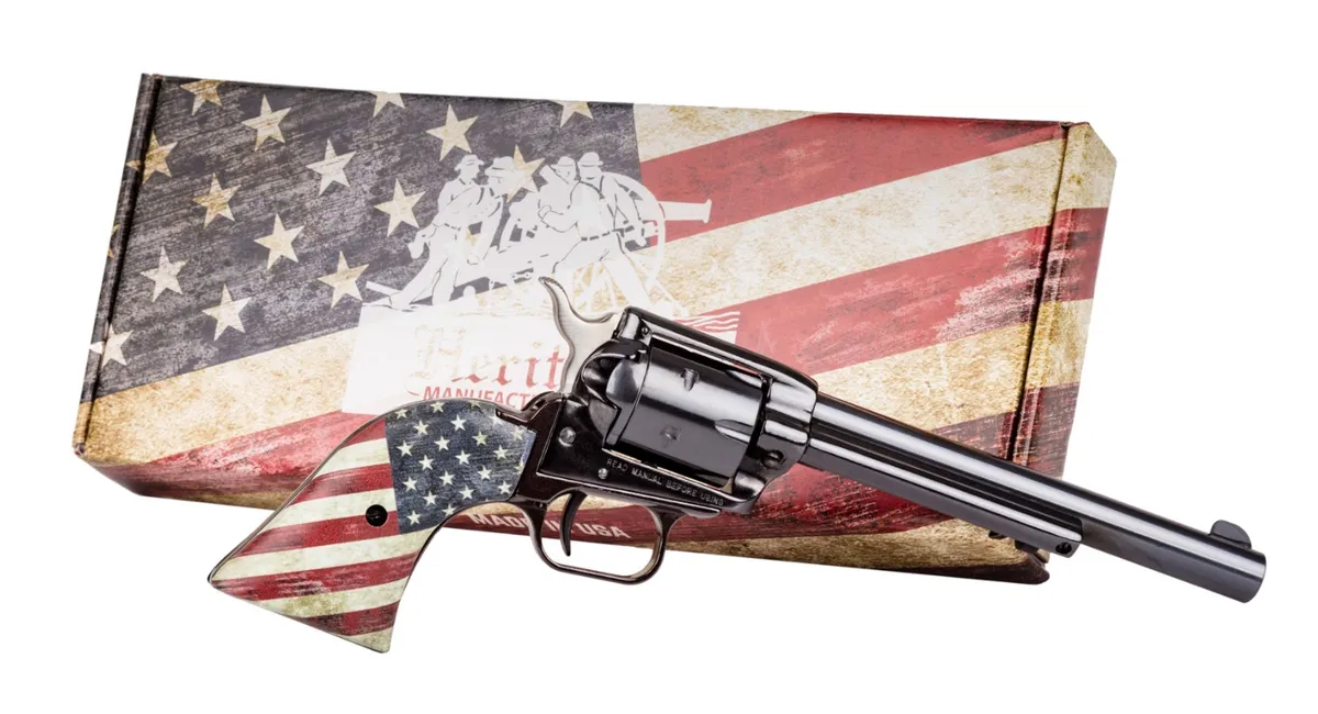 Rough Rider Small Bore 6.50" 6 Round 22 Long Rifle Revolver - Blued/US Flag