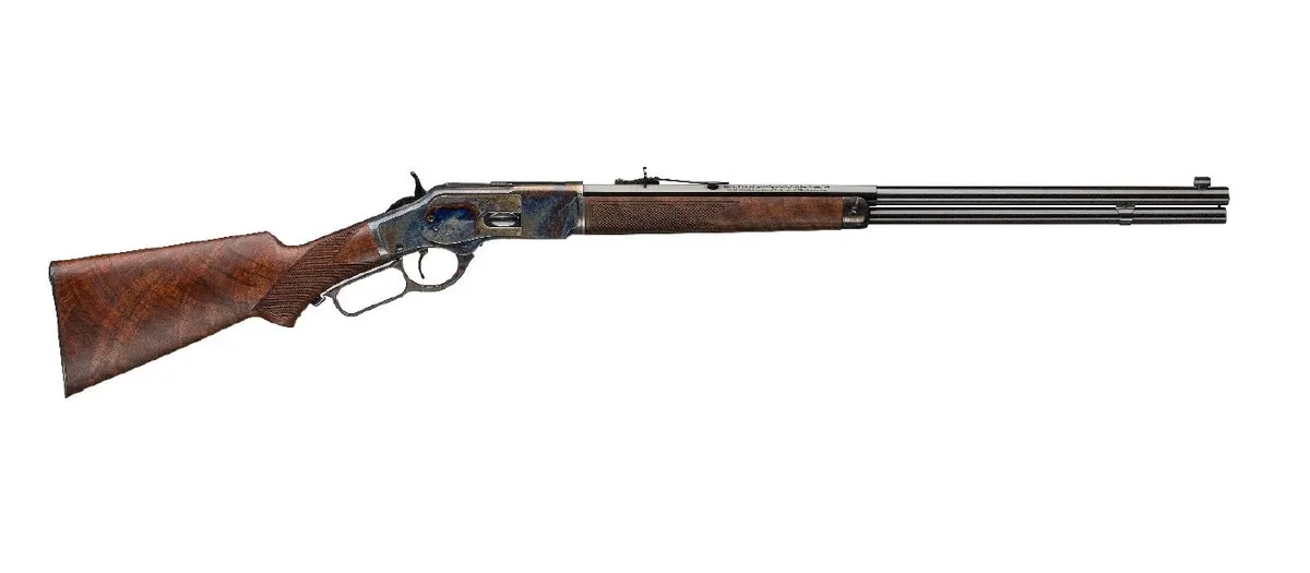 1873 Deluxe Sporting 24" 12 Round 45 Colt Lever Action Rifle - Color Case Hardened