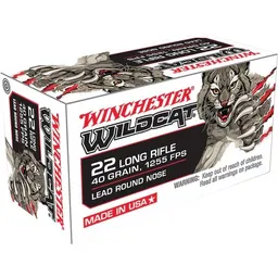 USA Wildcat Lead Round Nose 40 gr 22 Long Rifle Rimfire Ammo - 50 Round Box