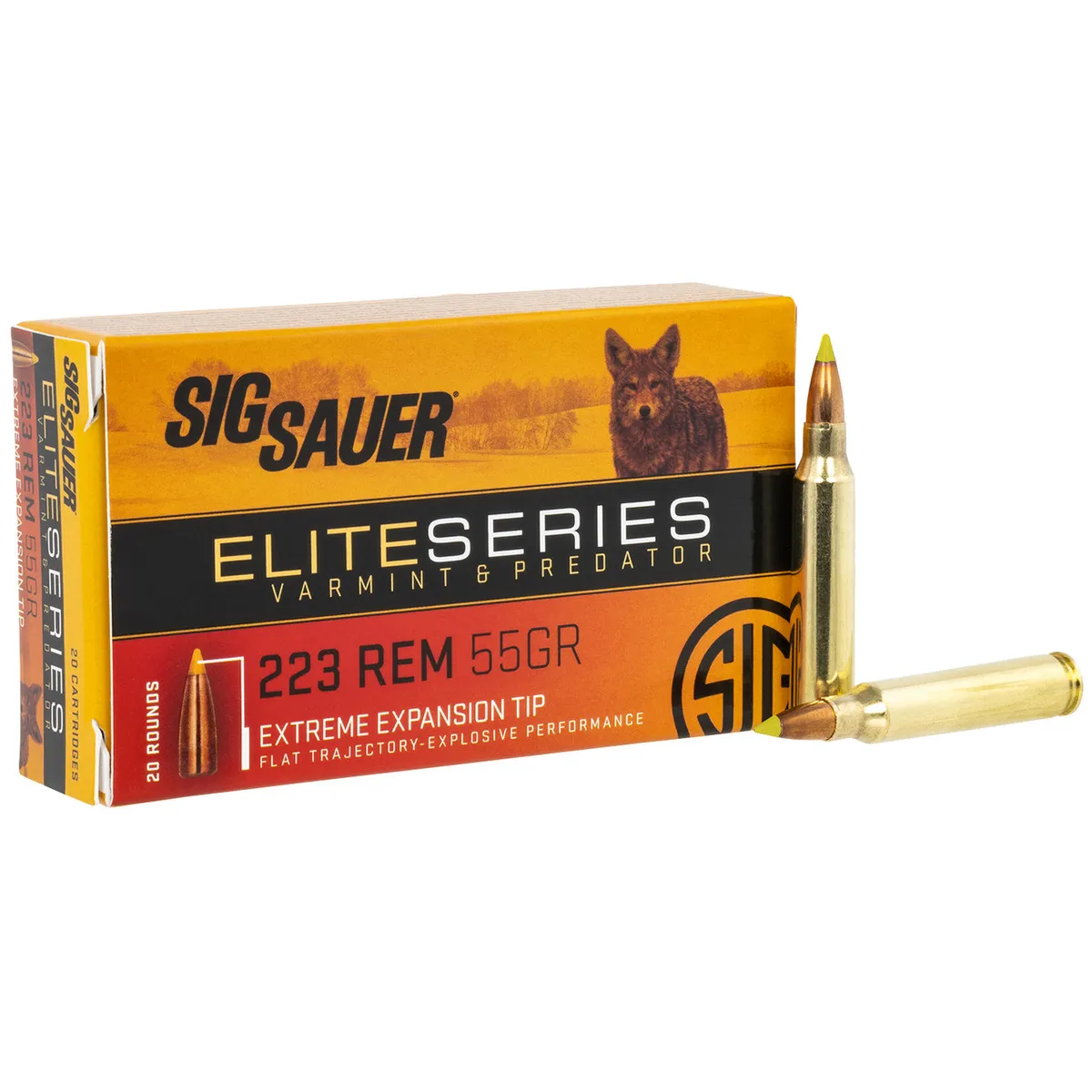 Elite Hunting Varmint & Predator EET 55 gr 223 Remington Rifle Ammo - 20 Round Box