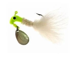 Road Runner 1/8 Ounce Marabou Jig - 12 Pack - Chartreuse/White