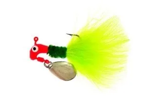Road Runner 1/32 Ounce Marabou Jig - 12 Pack - Red/Green/Chartreuse