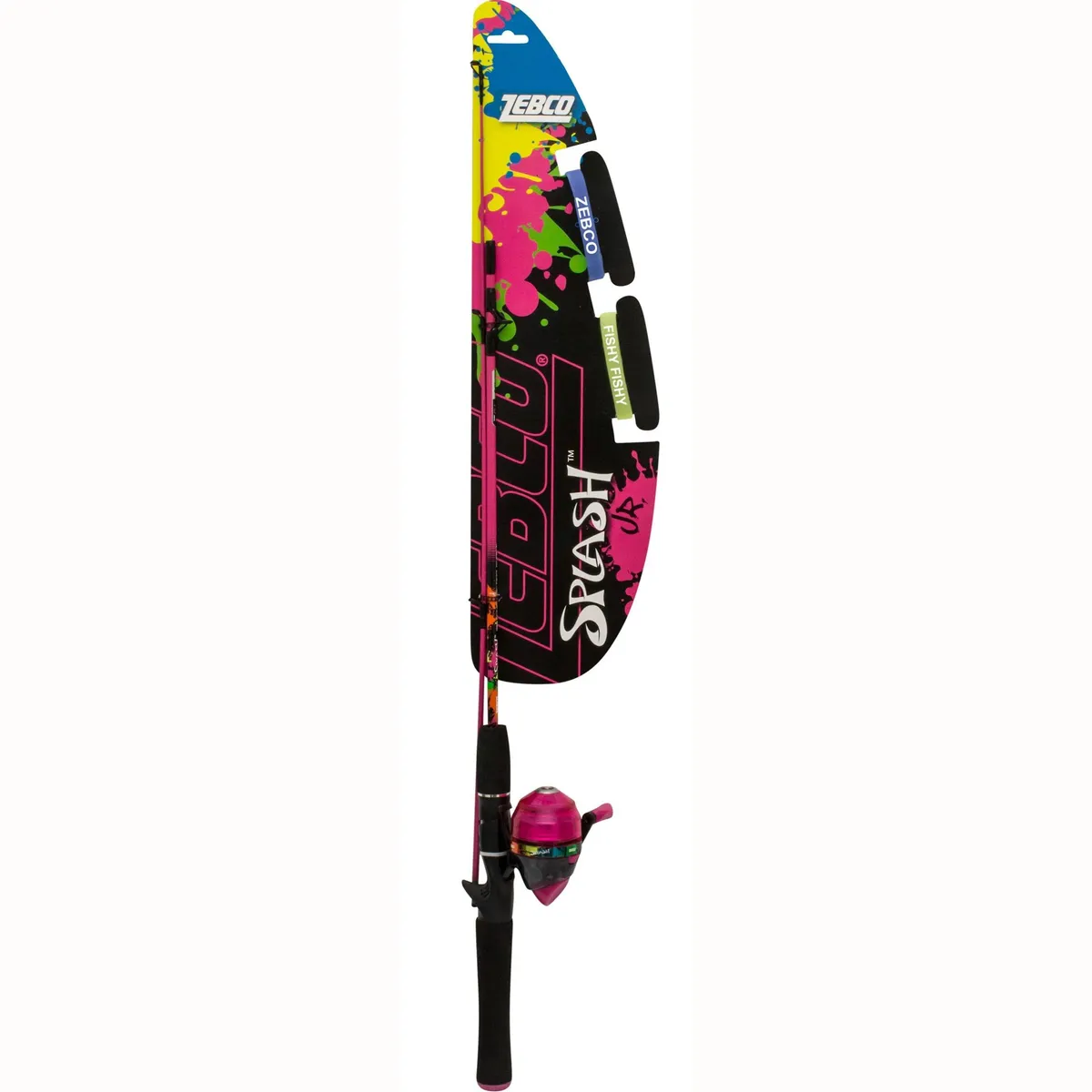 Splash Jr. 4 Foot 2.6:1 Gear Ratio Medium Light Spinning Combo - Pink