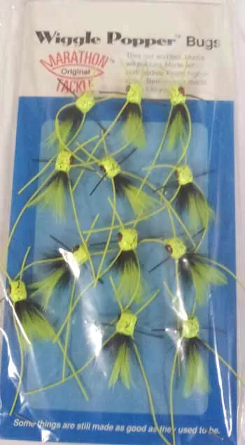 Wiggle Size 6 Popper - 12 Piece - Chartreuse/Speckle