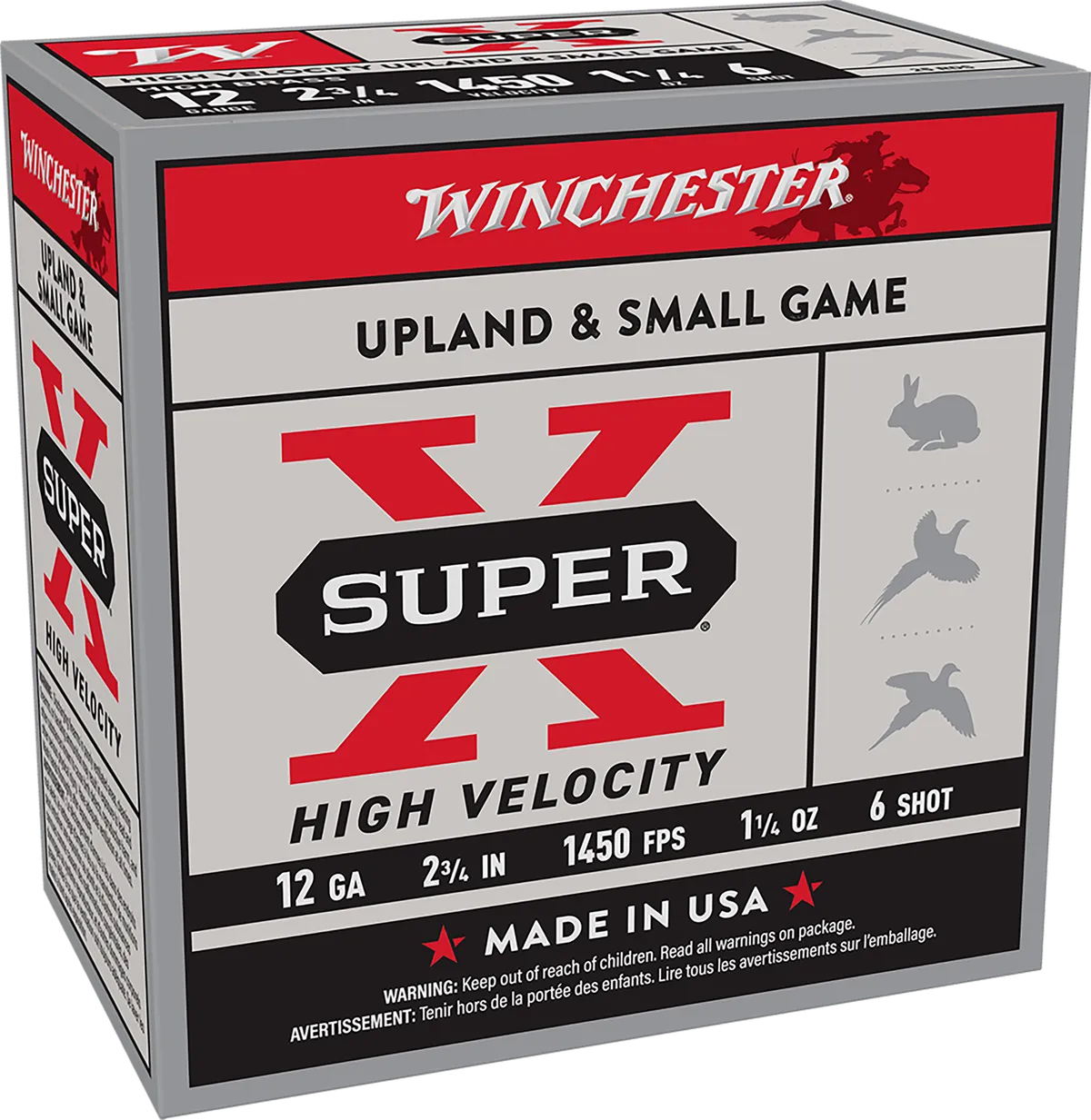 Super X High Velocity #6 2-3/4" 1-1/4 oz 12 Gauge Shotgun Ammo - 25 Round Box