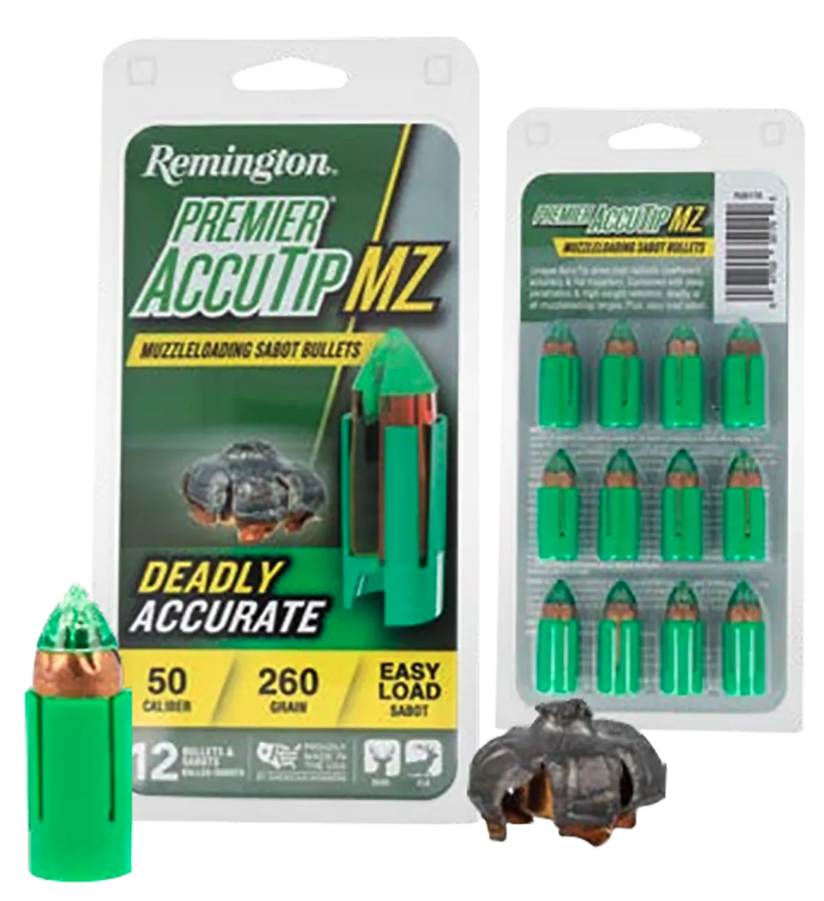 Premier AccuTip Sabot Slug 260 gr 50 Caliber Shotgun Bullets - 12 Round Box