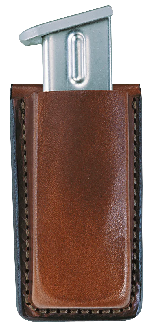 Open Top Tan leather Belt Clip Magazine Pouch