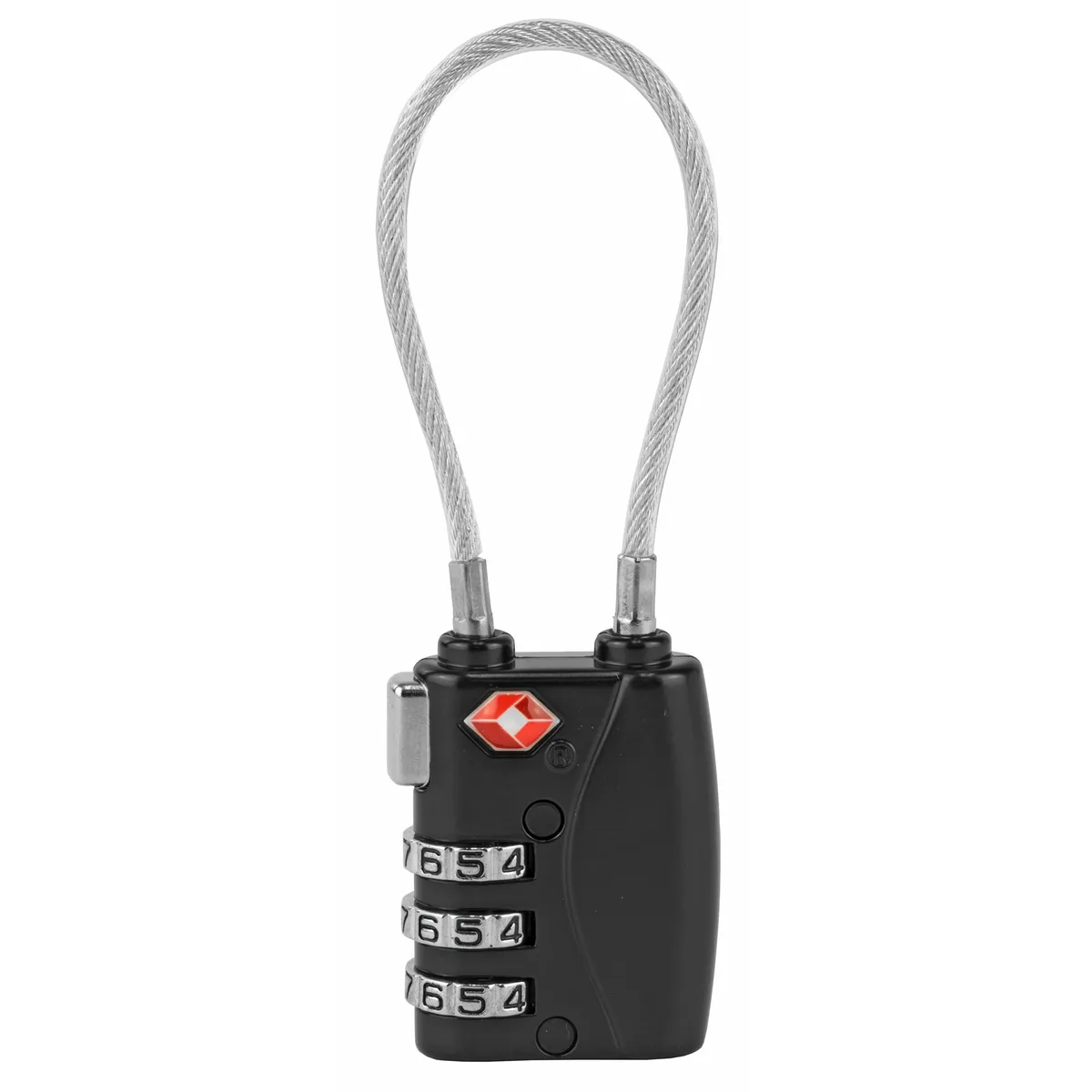 TSA 3-Dial Combo Lock with Steel Cable