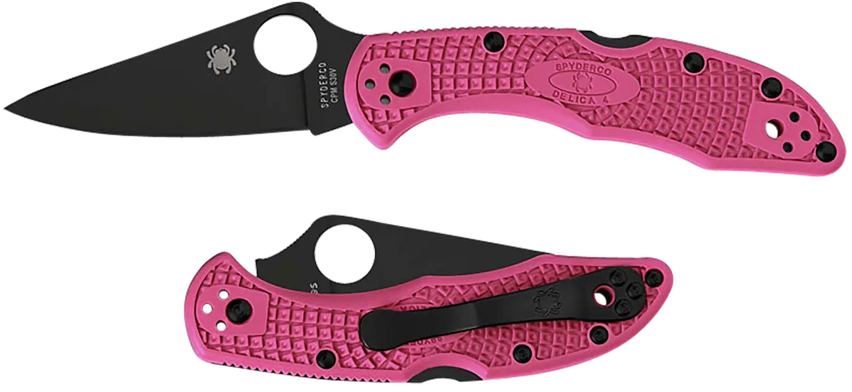 Delica 4 Lightweight 2.90" Plain Blade Folding Knife - Pink