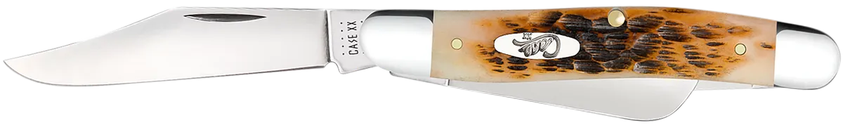 Stockman Medium 2.92"/2.15"/1.90" Clip/Sheepsfoot/Spey Plain Folding Knife - Amber