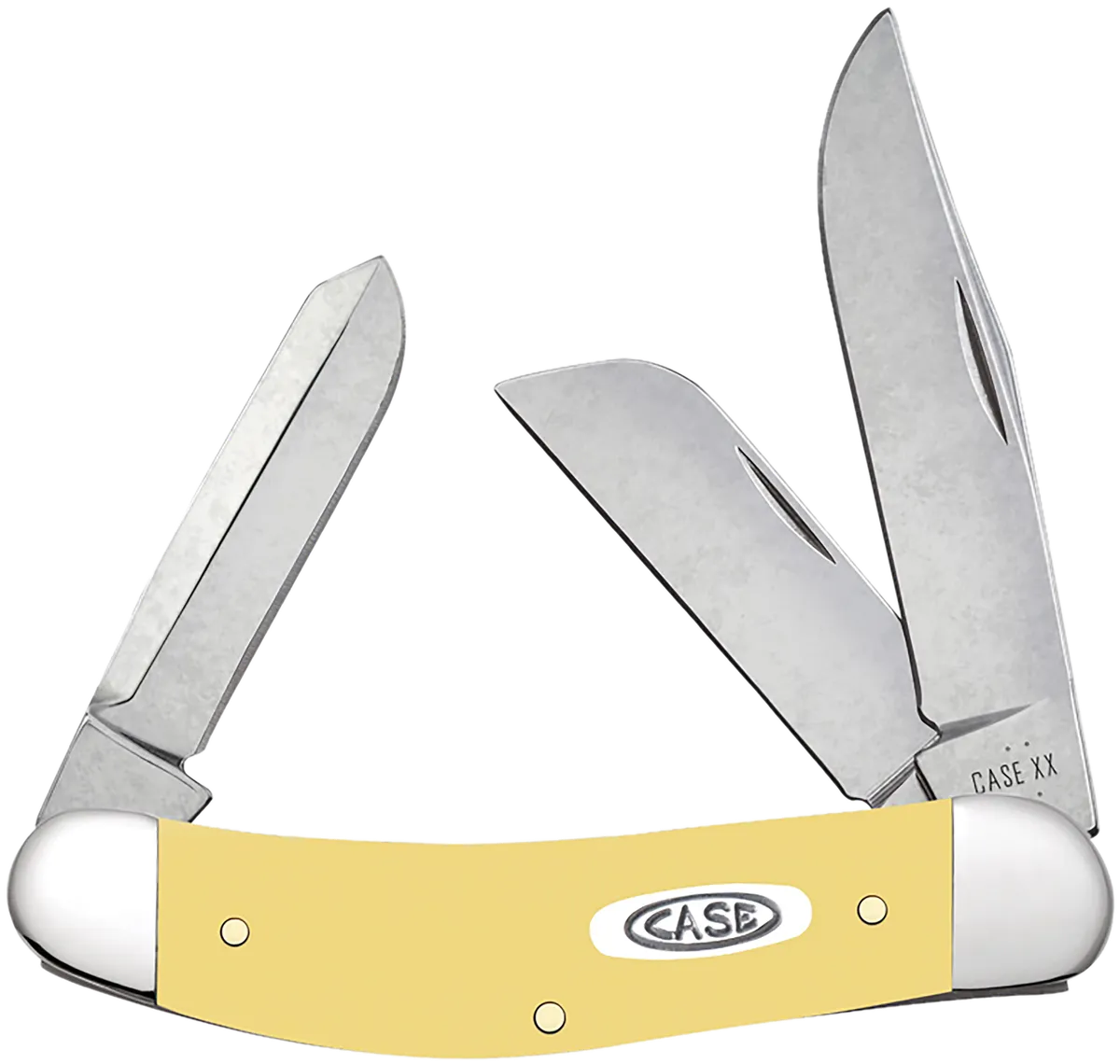 Sowbelly Clip Point/Sheepsfoot/Spey Plain Folding Knife - Yellow