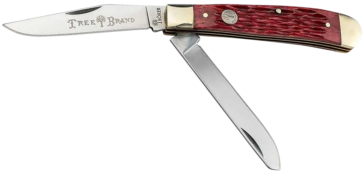 Trapper 2.0 Clip Point/Spey Plain Folding Knife - Red
