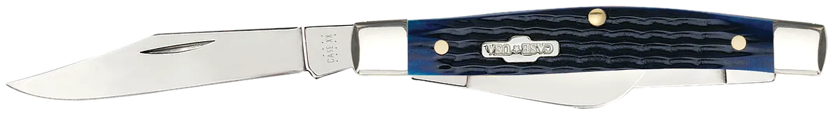 Stockman Medium 2.42"/1.58"/1.57" Clip/Sheepsfoot/Pen Plain Folding Knife - Blue
