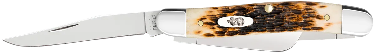 Stockman Medium 2.57"/1.88"/1.71" Clip Point/Sheepsfoot/Spey Folding Knife - Amber
