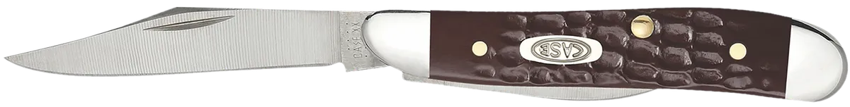 Peanut  2.10"/1.53" Clip Point/Pen Plain Folding Knife - Brown