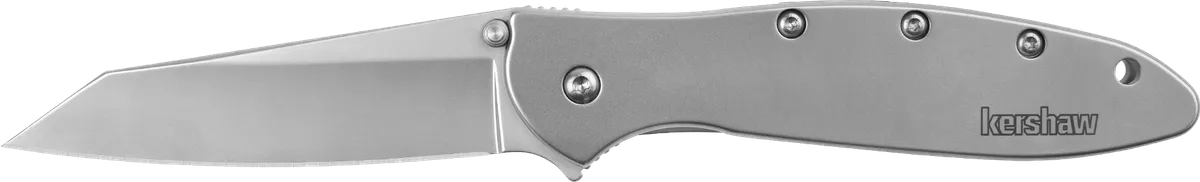 Leek Random EDC 3" Folding Reverse Tanto Plain Blade Knife - Silver