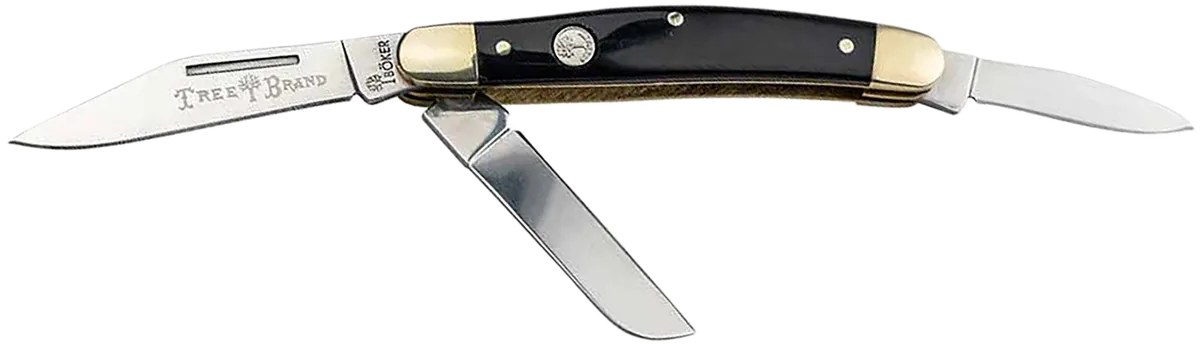 Stockman Traditional Large Clip Point/Sheepsfoot/Spey Folding Knife - Brown