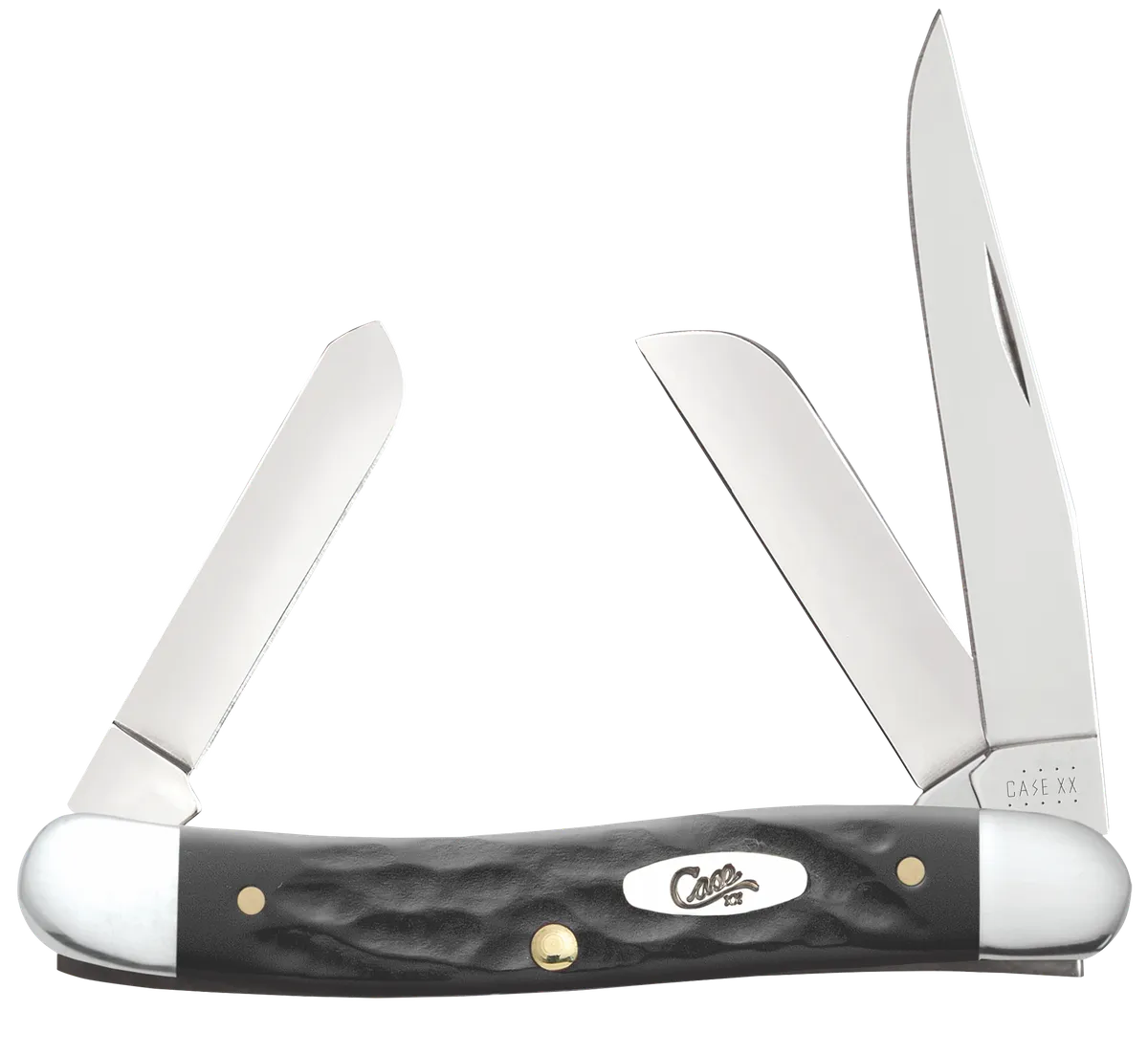 Stockman Medium 2.57"/1.88"/1.71" Clip Point/Sheepsfoot/Spey Folding Knife - Black